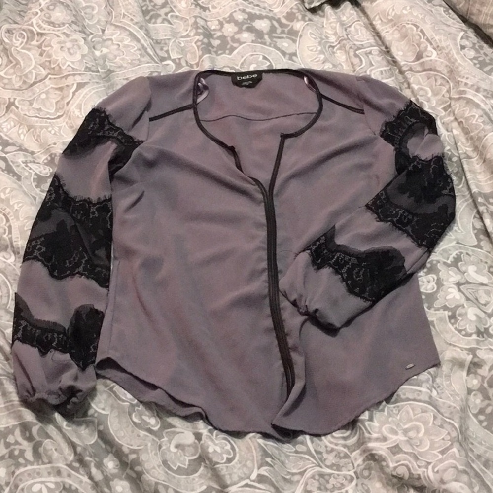 BeBe purple with black lace on sleeves size M